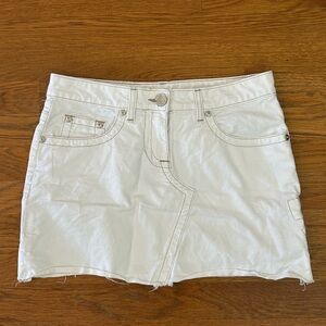 Vintage bebe White Denim Mini Skirt
